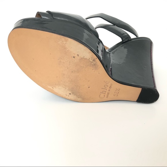 Chloe oversized buckle patent leather wedge 38.5 - Picture 14 of 15